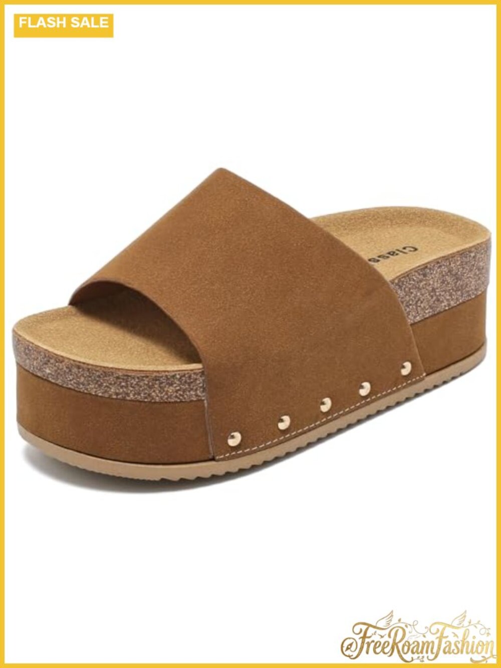 Suede Platform Sandals Cork Footbed Espadrille Wedge Open Toe Ankle Strap